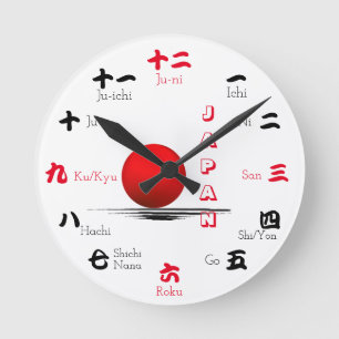 Horloge Ronde Numéros japonais 24 heures sur 24