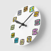 Horloge Ronde Numéros romains (Angle)