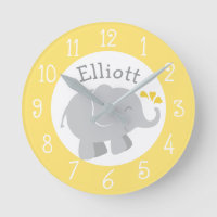Nursery éléphant moderne jaune et gris