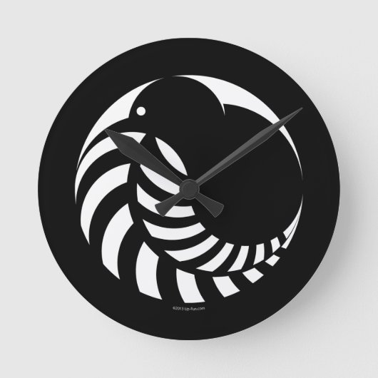 Horloge Ronde NZ Kiwi / Silver Fern Emblem (Recto)