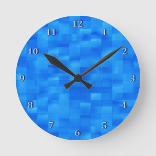Horloge Ronde Objet de Bathroom Stylish Blue Subway