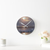 Horloge Ronde Ocean Beach Waves Surfer Sunset Wall Clock (Maison)
