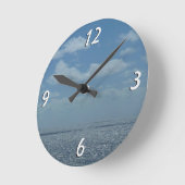 Horloge Ronde Océan bleu de la mer des Caraïbes (Angle)