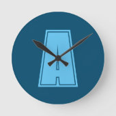 Horloge Ronde Océan & Ciel Bleu Premier Monogramme Calligraphie  (Recto)