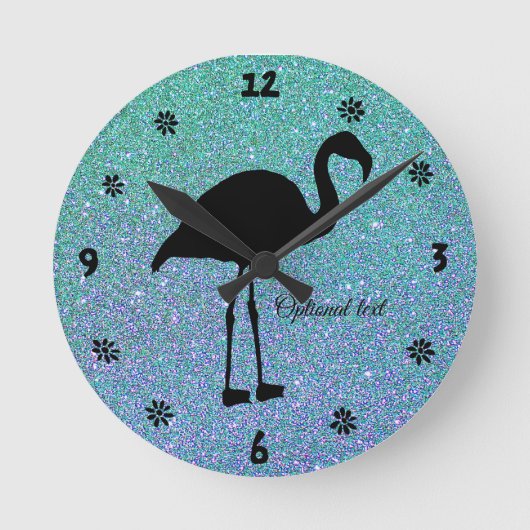 Horloge Ronde Ocean Glitter Flamingo (Recto)
