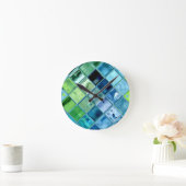 Horloge Ronde Ocean Teal Glass (Maison)