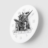 Horloge Ronde Odin ravens on his stone throne viking mythology (Angle)