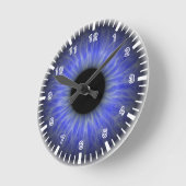 Horloge Ronde oeil bleu abstrait (Angle)