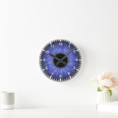 Horloge Ronde oeil bleu abstrait (Maison)