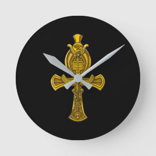 Horloge Ronde Oeil d'Ankh de symbole sacré égyptien antique de