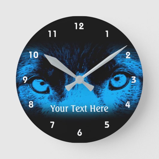 Horloge Ronde Oeil de chien intense Art animal (Recto)