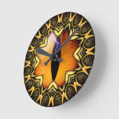 Horloge Ronde Œil de Dragon Doré (Angle)