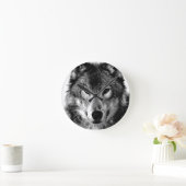 Horloge Ronde Oeil de loup noir et blanc (Maison)