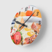 Horloge Ronde Oeufs au plat (Angle)