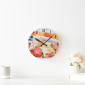 Horloge Ronde Oeufs au plat (Maison)