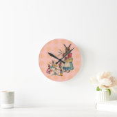 Horloge Ronde Oeufs de lapin de Pâques (Maison)