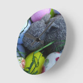 Horloge Ronde Oeufs de Pâques, Ballons de golf de lapin (Angle)