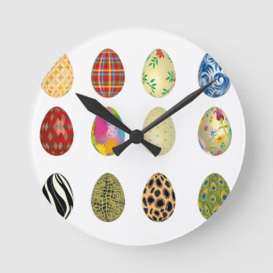 Horloge Ronde oeufs de pâques colorés