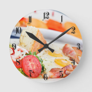 Horloge Ronde Oeufs frits