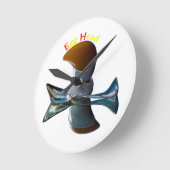 Horloge Ronde Oeufs Tête Délicat Designs (Angle)