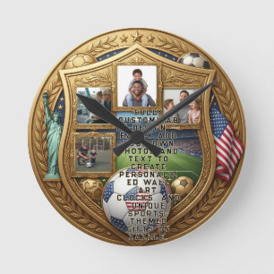 Horloge Ronde Œuvre d'art personnalisée de la Coupe du monde pou