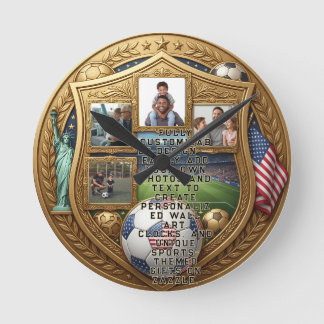 Horloge Ronde Œuvre d'art personnalisée de la Coupe du monde pou