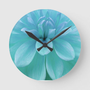 Horloge Ronde OEuvre murale en bois vert clair turquoise