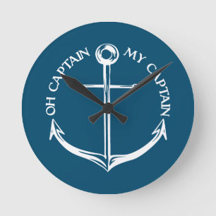 Horloge Ronde Oh Capitaine Mon Capitaine