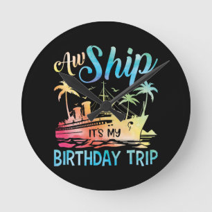 Horloge Ronde Oh mon bateau c'est mon voyage d'anniversaire