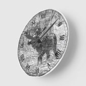 Horloge Ronde Oie dans l'Emblème de neige (Angle)