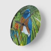 Horloge Ronde Oiseau bleu occidental (Angle)