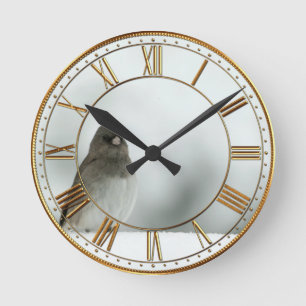 Horloge Ronde Oiseau d'hiver