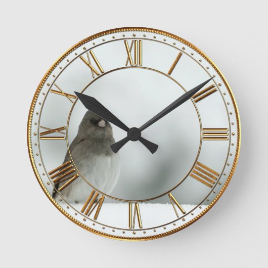 Horloge Ronde Oiseau d'hiver (Recto)