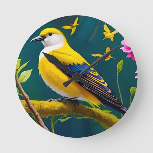Horloge Ronde Oiseau doré (Recto)