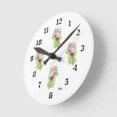 Horloge ronde : Oiseau exotique . (Angle)