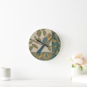 Horloge Ronde Oiseau jaune et bleu Turquoise perché sur une bran (Maison)