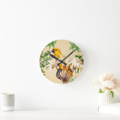 HORLOGE RONDE OISEAU TROPICALE DE PARROT 9 (Maison)