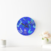 Horloge Ronde Oiseaux bleus (Maison)