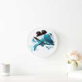 Horloge Ronde Oiseaux bleus masqués (Maison)