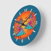 Horloge Ronde Oiseaux de couleur (Angle)