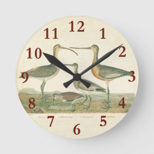 Horloge Ronde Oiseaux de marais Courlis Oiseaux