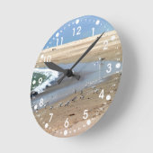 Horloge Ronde Oiseaux de plage (Angle)