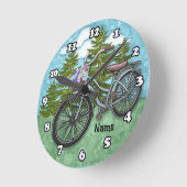 Horloge Ronde Old Blue Bike Bicycle (Angle)