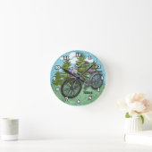Horloge Ronde Old Blue Bike Bicycle (Maison)
