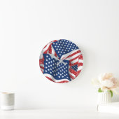 Horloge Ronde Old Glory All American - États-Unis Drapeau (Maison)