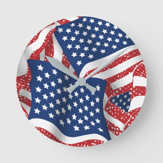 Horloge Ronde Old Glory All American - États-Unis Drapeau (Recto)