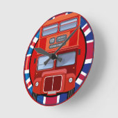 Horloge Ronde Old London Red Double Decker (Angle)
