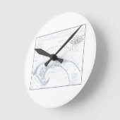 Horloge Ronde Old Provincetown Cap Cod Map (Angle)