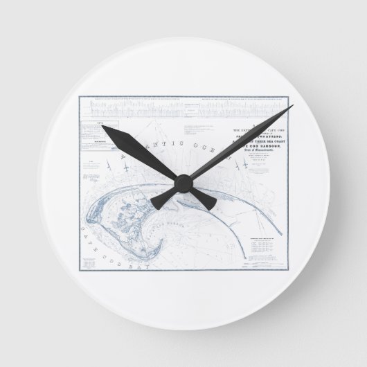 Horloge Ronde Old Provincetown Cap Cod Map (Recto)