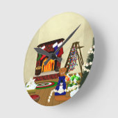 Horloge Ronde Oliver Décore pour Noël (Angle)